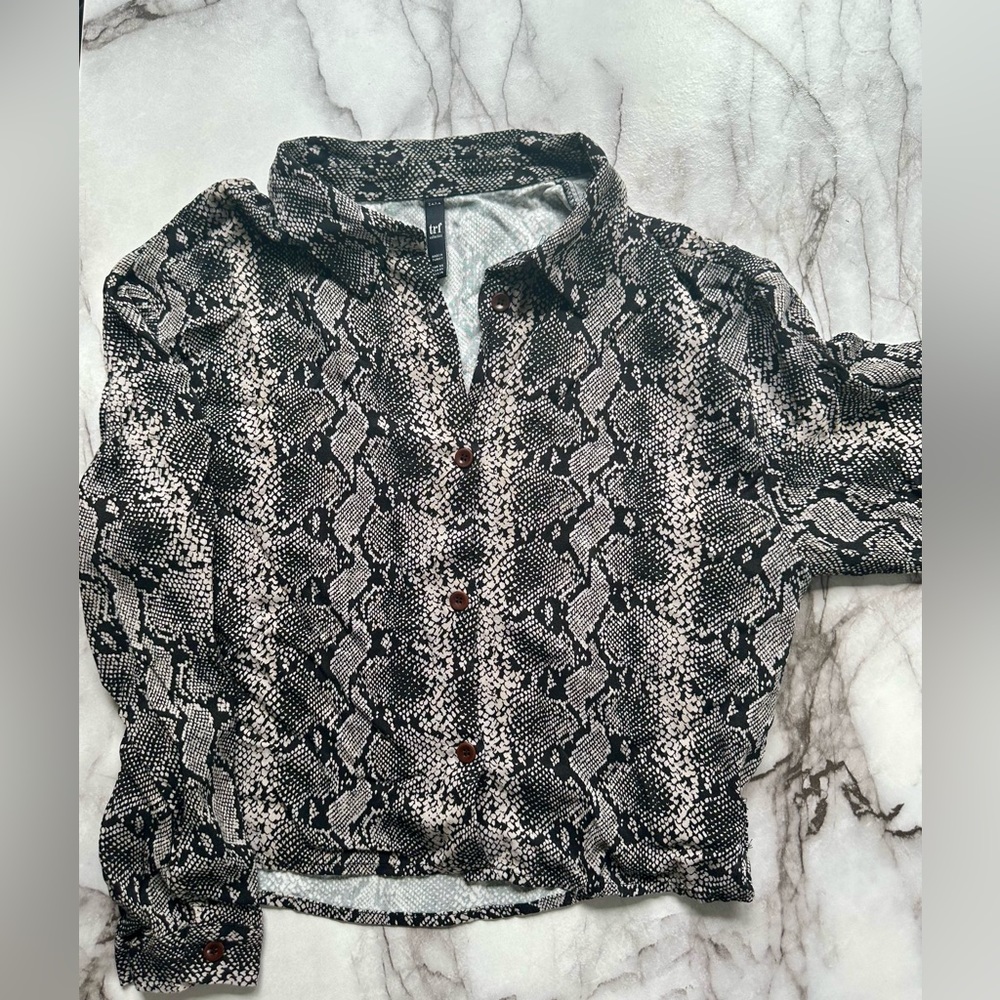 Zara trf animal print cotton shirt